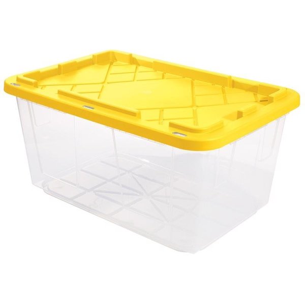 Greenmade 27 gal ClearYellow Snap Lock Storage Box 147 in H X 204 in W X 304 in D Stackable 691331